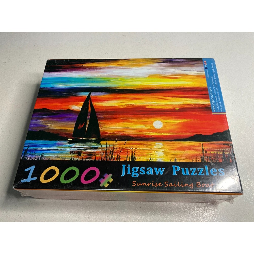 Ingooood Tranquil Series Sunrise Sailing Boat 1000 Piece Jigsaw Puzzles New!!!